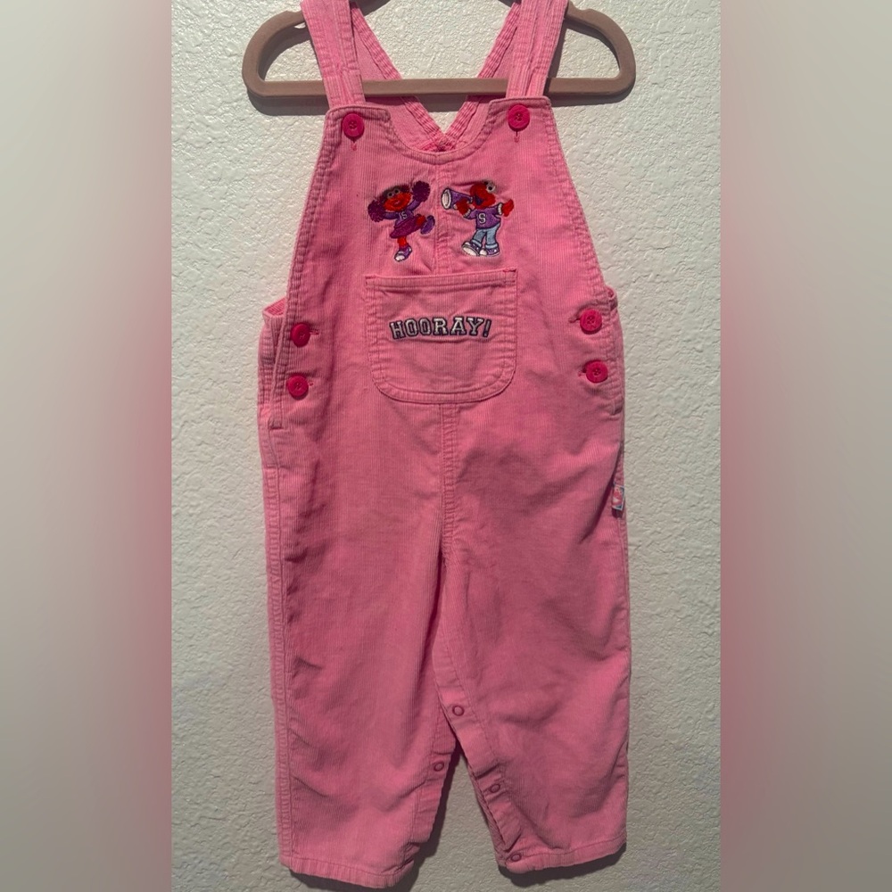 Sesame Street corduroy overalls
24m
Elmo and Zoe cheerleading 
GUC